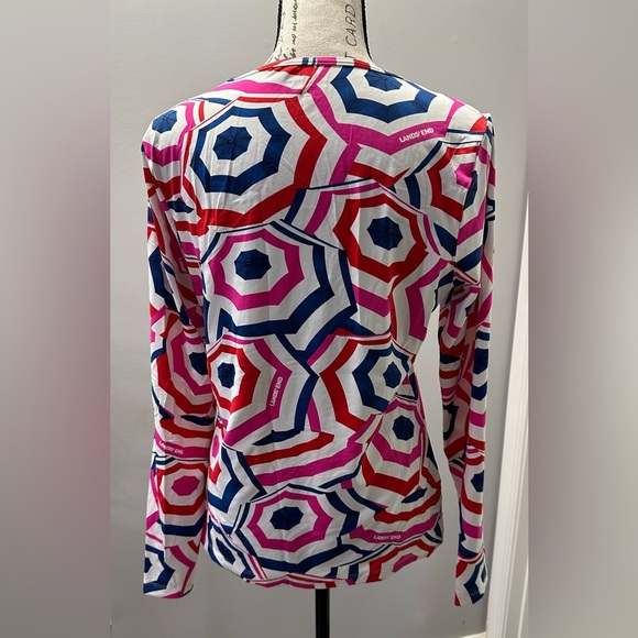🌂 Lands' End Women's Umbrella Print Long Sleeve Cover-Up - Multicolor  🌂 - Picture 4 of 10